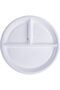 Disposable Plastic Round Plate White 10 inch, 3 Compartment 25 Pieces