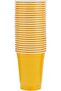 Yellow Plastic Cups, 12 oz, Durable Disposable Cold Drink Cups for Parties and Events