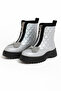 Girl's Zippered Quilted Patterned Winter Boots with Stone Bow Detail - 3