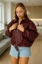Oversize Bomber Leather Jacket - 4