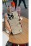For iPhone 15 Pro Max Case Butterfly Pattern Glitter Transparent Case Silver Camera Raised Shiny Cover - 2