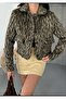 Leopard Patterned Lined Fur Jacket Women - 3