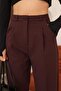 Women's Burgundy Slim Fit Pocketed Fabric Trousers
