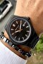 Black Case Rose Gold Detailed Stainless Cord Men's Wristwatch - 2