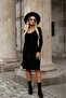 Women's Long Sleeve V-Neck Short Camisole Dress - 4