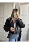 FAUX LEATHER CROPPED BIKER JACKET - 5