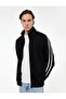Regular Fit Long Sleeve Piped Fleece-Lined Mock Neck Zippered Cardigan