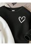 Children's Advantage Package Black White Pink Crew Neck 3 Thread Printed Oversize Sweatshirt - 6
