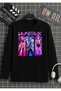 Huntrix Rumi̇, Zoey. Mira, Ji̇nu Printed T-Shirt Long Sleeve Black