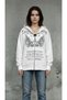 Gothic Angel Wings Gray Melange Hoodie