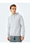 Reglan Sleeve Cotton Blend Hooded Basic Hoodie with Raised Stitch Detail - 3