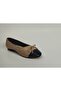 Women's Genuine Leather(Chan)Beige Quilted Ballerinas