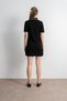 Women's Polo Neck Zippered Knit Mini Dress - Black - 8