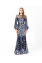 Fish Form Zero Collar Embroidered Evening Dress - 3
