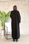 Women's Turtleneck Knitwear Dress and Long Cardigan Double Set-Black - 5