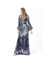 Fish Form Zero Collar Embroidered Evening Dress - 4