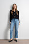 Women's Beard Rope Buttoned Soft Textured Knitwear Cardigan – Black - 3