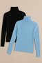 Unisex Set of 2 Premium Cotton Turtleneck Camisole Ribbed Slimfit High Neck Sweater