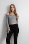 Women's Double Zipper Ribbed Knit Cardigan - Gray