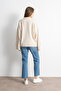 Cream Crew Neck Oversize Knitwear Sweater - 7