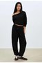 Women's New Boat Neck Sweatshirt Sweatpants Two-Piece Bottom Top Set - 2