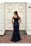 Trend Band Kol Velvet Fish Dress Dark Blue 583198 - 3