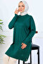 Handle Patterned Mercerized Tunic K5012 Emerald Green - 3