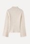 Women's Ecru Loose Fit High Neck Sweater - 6