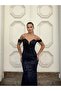 Trend Band Kol Velvet Fish Dress Dark Blue 583198 - 2