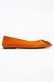 Torselel Women's Genuine Leather Stone Detailed Ballet Flats Orange Suede Color-Match Leather Lining - 5