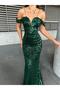 Trend Band Sleeveless Velvet Fishtail Dress, Emerald 583198 - 3