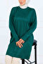 Handle Patterned Mercerized Tunic K5012 Emerald Green - 2