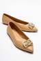 Aaron Women's Genuine Leather Ballet Flats Caramel Color-Match Leather Lining