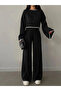 Knit Pants Set with Embroidered Front Detail - Stylish and Comfortable - 3