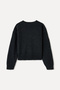 Women's Anthracite Loose Fit V-Neck Wool Cardigan - 6