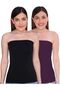 Women's/Girl's Strapless Stretchable Long Bandeau Tube Top Camisole, Pack of 2