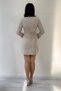 Women's Square Neck Stone Embroidered Long Sleeve Tweed Dress Black, Ecru, Mink - 9