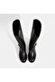 Women's Black Leather Boots with Metal Buckle Detail - 7
