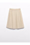 Girl's Pleated Skirt - Cream - 2