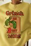 Women's Oversize Sweatshirt Dress Grinch Mode Printed Yellow – Crew Neck, 3 Thread Fleece - 2
