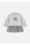 Baby Girl Tulle Printed Dress Gray 2912 - 3