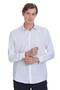 White Classic Fit Slim Collar Cotton Long Sleeve Shirt - 3
