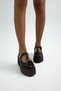 Brown Patent Leather Thick Sole Women's Loafer P7014 - 8