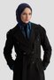 Double-Breasted Trench Coat with Belt at Waist Black 25Kt720 - 3