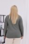 Plus Size Buckle Detailed Lycra Strawberry Fabric Blouse - 8