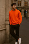 Men's Oversize Winter Orange Long Sweater - 3