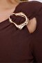 Plus Size Buckle Detailed Lycra Strawberry Fabric Blouse - 2