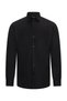 Black Comfort Fit Slim Collar 100% Cotton Turn-Down Cuff Long Sleeve Satin Shirt - 3