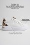 Leopard detailed white women's sports shoes - 2