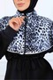 Leopard Patterned Scuba Double Suit N5357 Black - 4